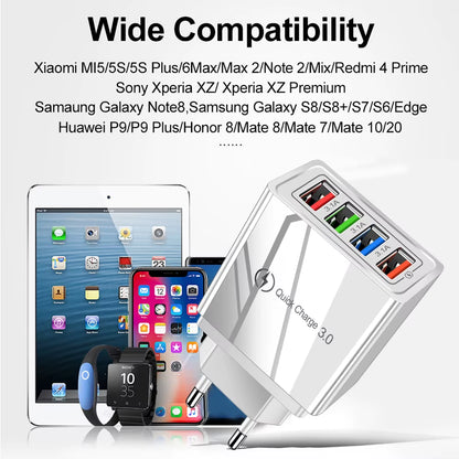 USB Charger Quick Charge 3.0 for Samsung Xiaomi Mi Tablets Mobile Phone Charger Adapter EU/US Plug Fast Charging