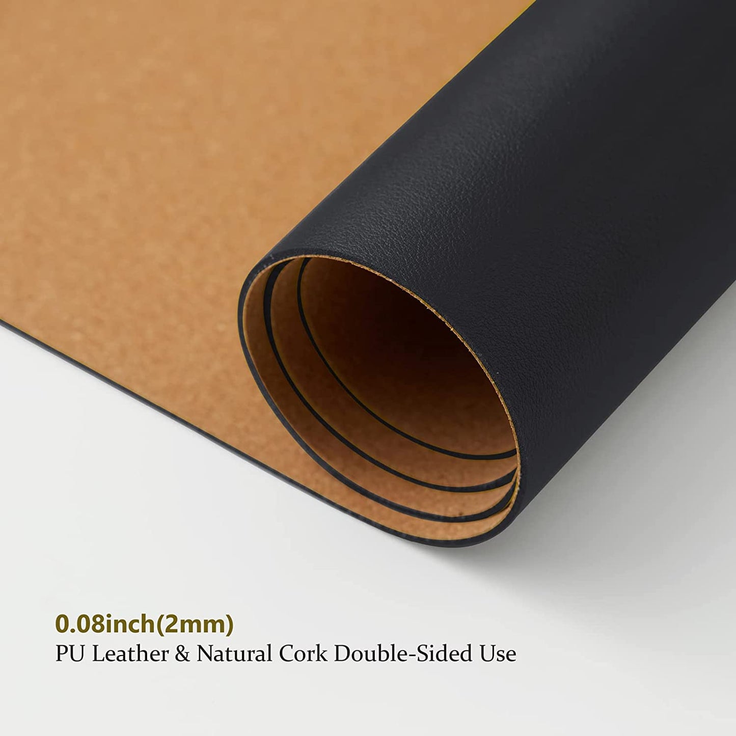 Compact Cork Desk Mat - Small Dual-Sided Desk Pad for Office and Home - Desk Organization and Accessories - Ideal for Large Mouse Pad and Small Desk Mats on Top of Desks(Black,60Cmx 30Cm)